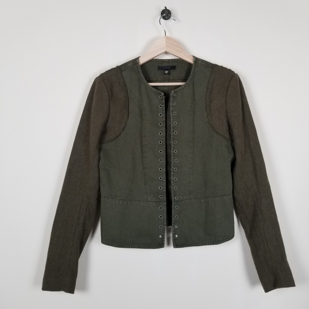 Joe's Jeans Wool Cotton Hook Closure Jacket Army Green Small
